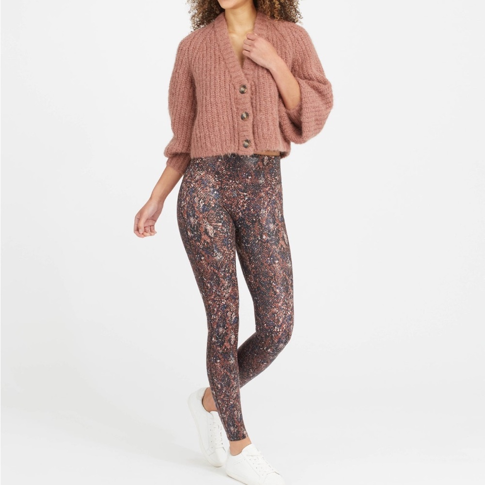 SPANX Faux Leather Snake Shine Leggings